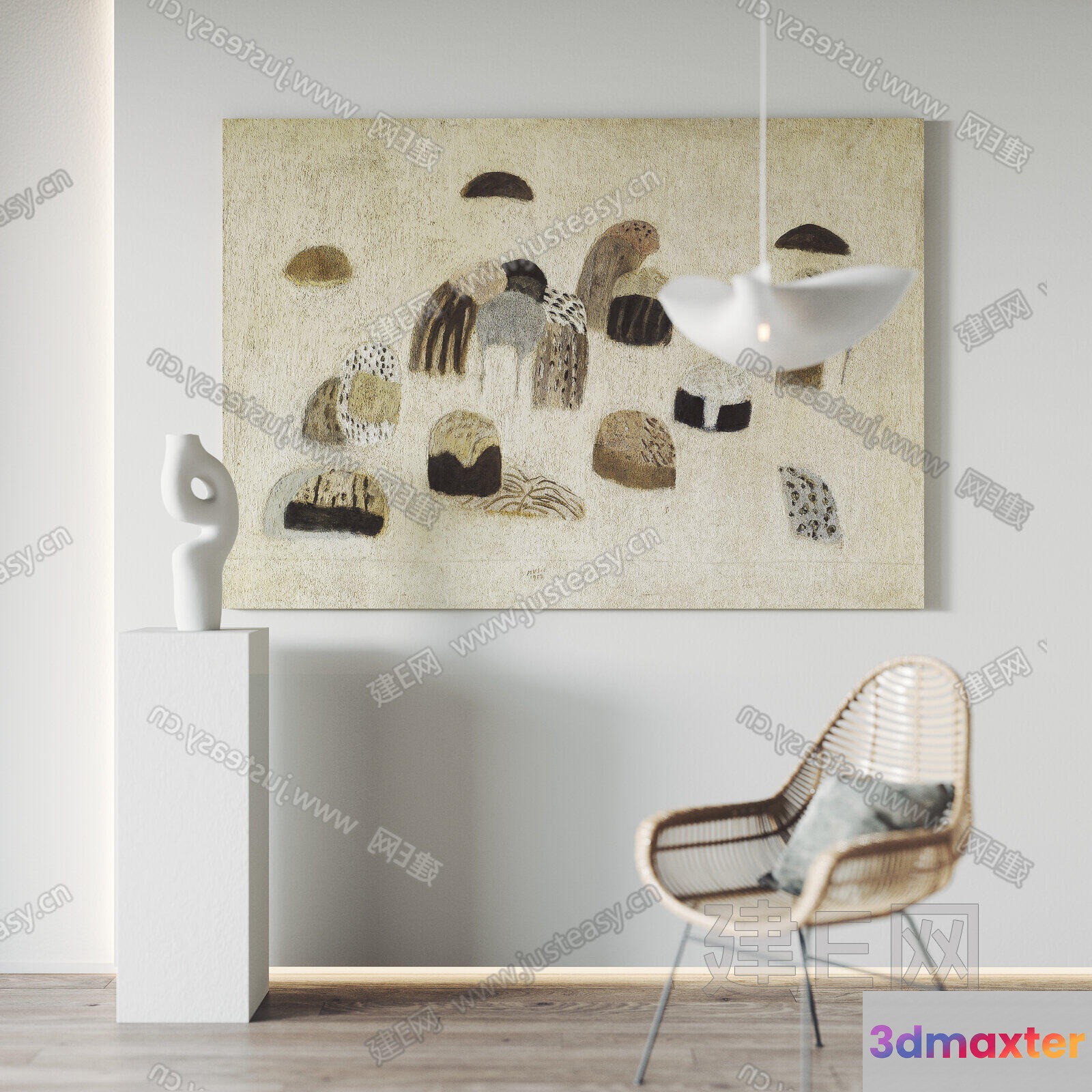 Modern Art Piece 3D Model - 8849 - VRAY Render