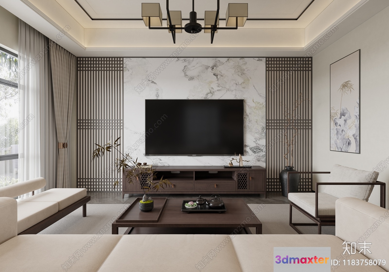 Modern Living Room 3D Model - 15306 - CORONA Render