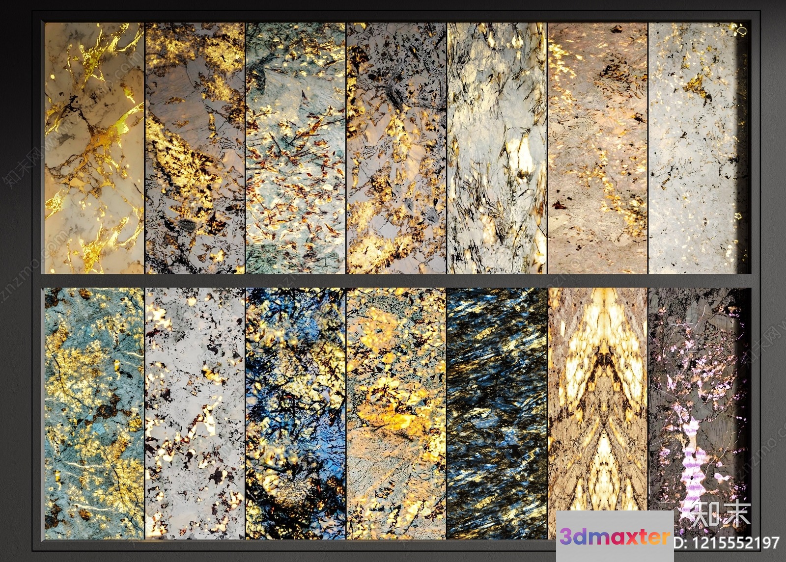 A Collection Of Marble Samples 3D Model - 15344 - VRAY Render