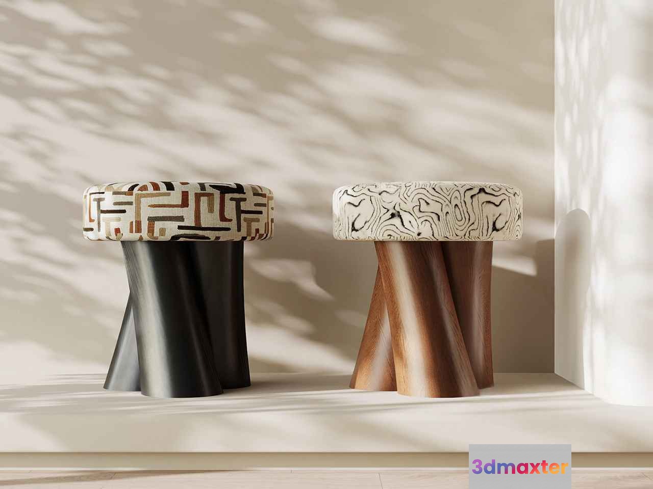Modern Abstract Stools 3D Model - 4601 - VRAY Render