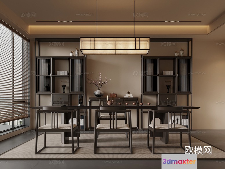 Modern Dining Room 3D Model - 14864 - VRAY Render