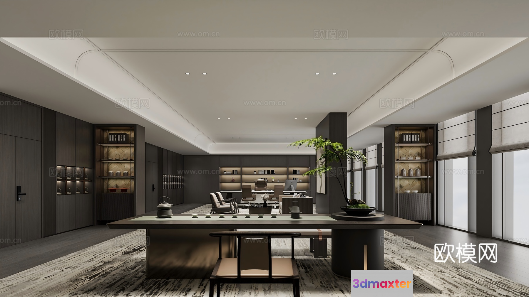 Modern Office Space 3D Model - 14682 - VRAY Render