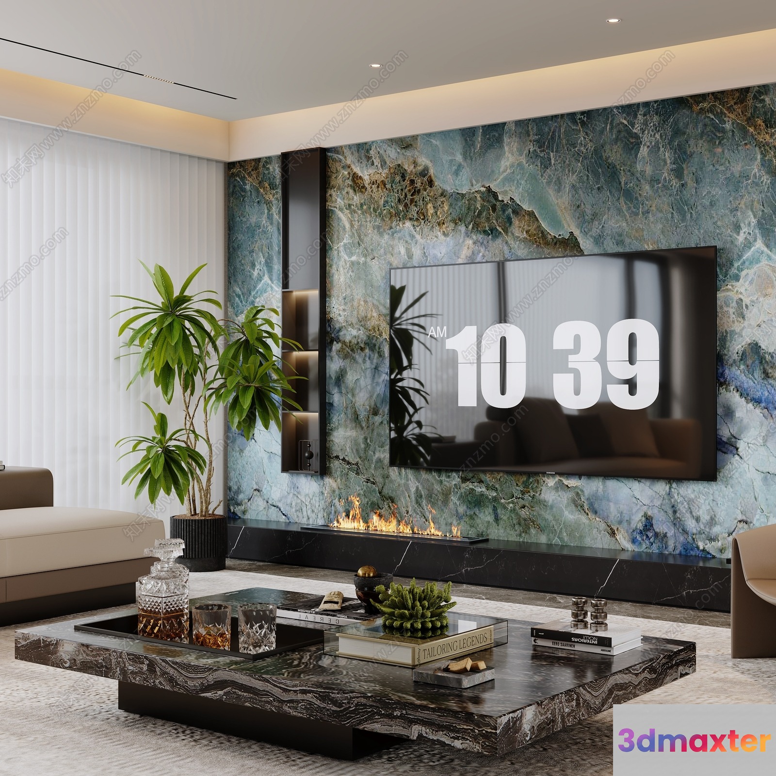 Modern Living Room 3D Model - 16649 - VRAY Render