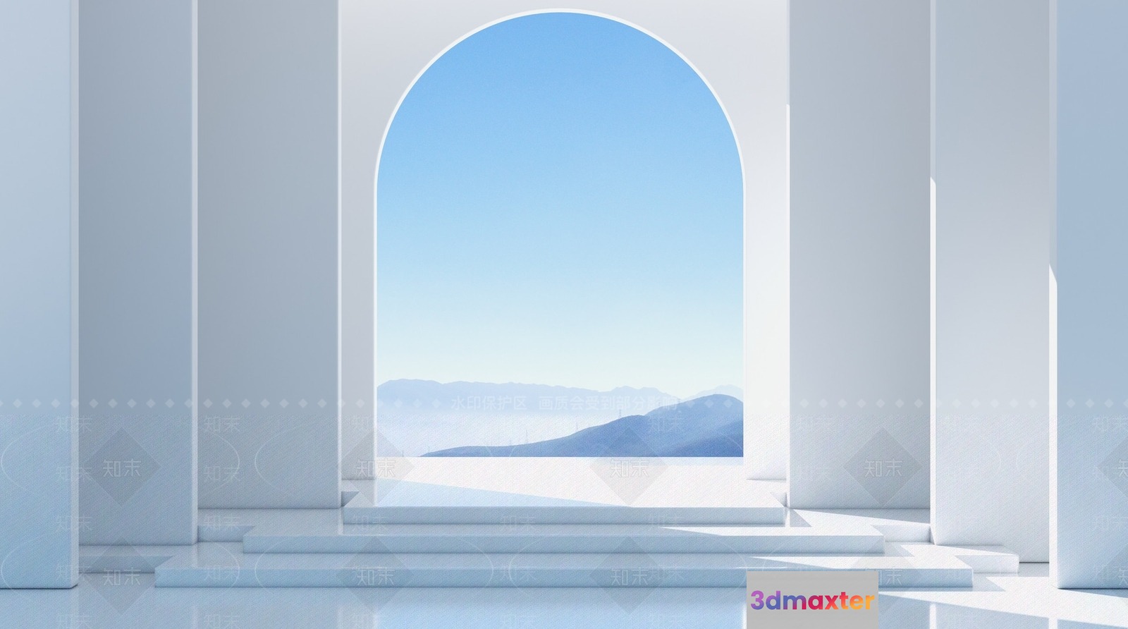 White Archway 3D Model - 14075 - VRAY Render