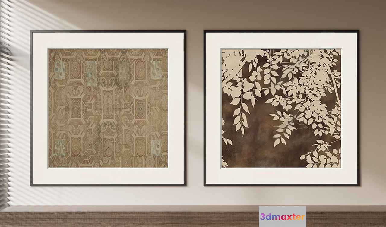 Two Framed Art Pieces 3D Model - 21502 - VRAY Render