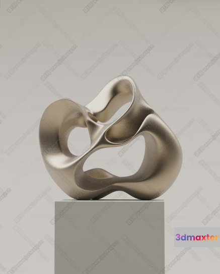 A Modern Metallic Sculpture 3D Model - 23043 - CORONA Render