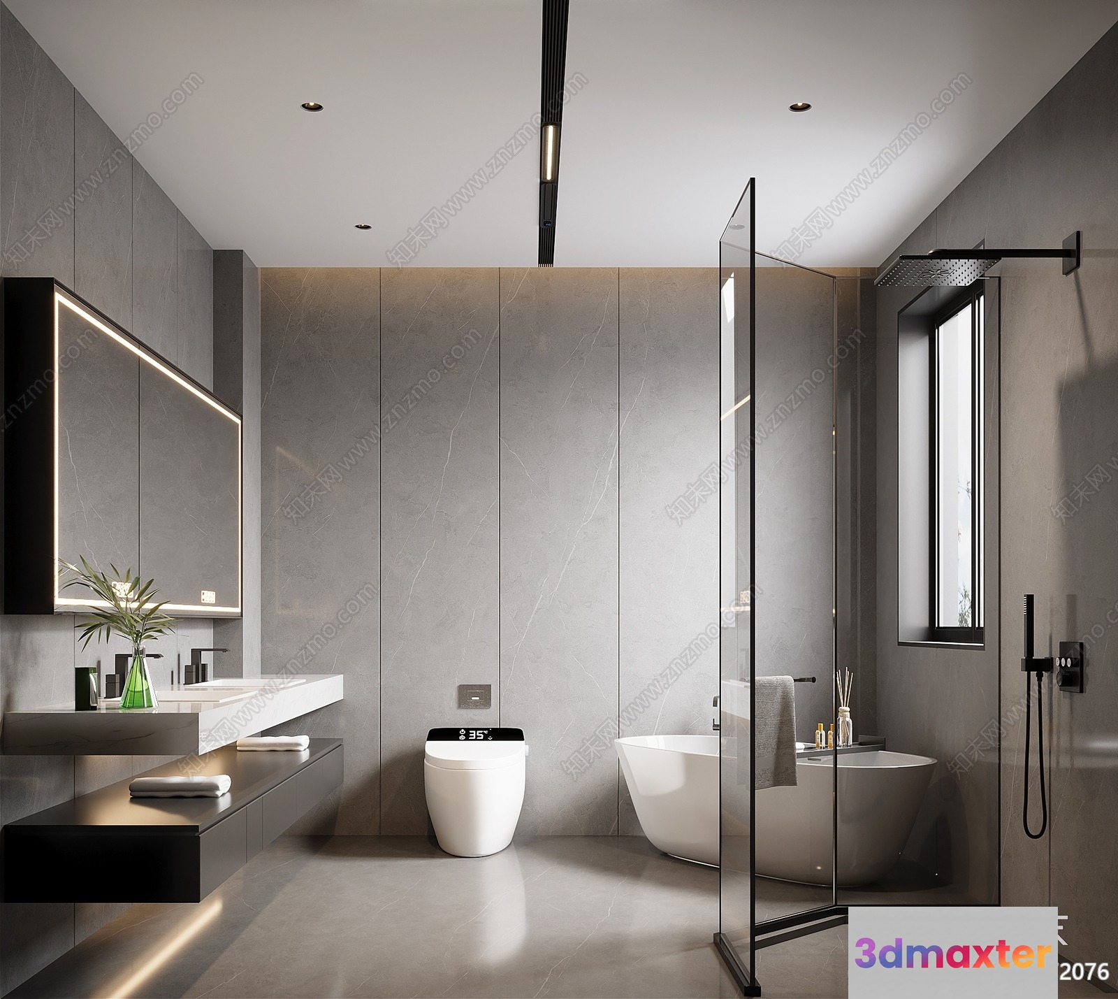 Modern Bathroom Design 3D Model - 11802 - VRAY Render