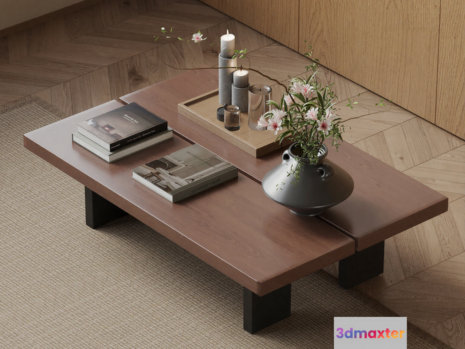 Modern Wooden Coffee Table 3D Model - 4566 - VRAY Render
