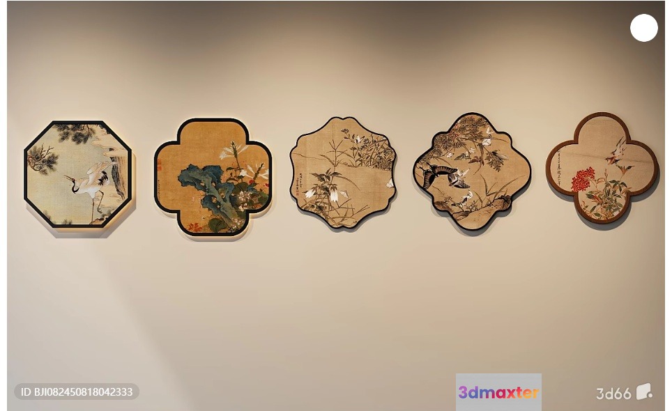 Wall Art With Asian-Inspired Designs 3D Model - 1883 - VRAY Render