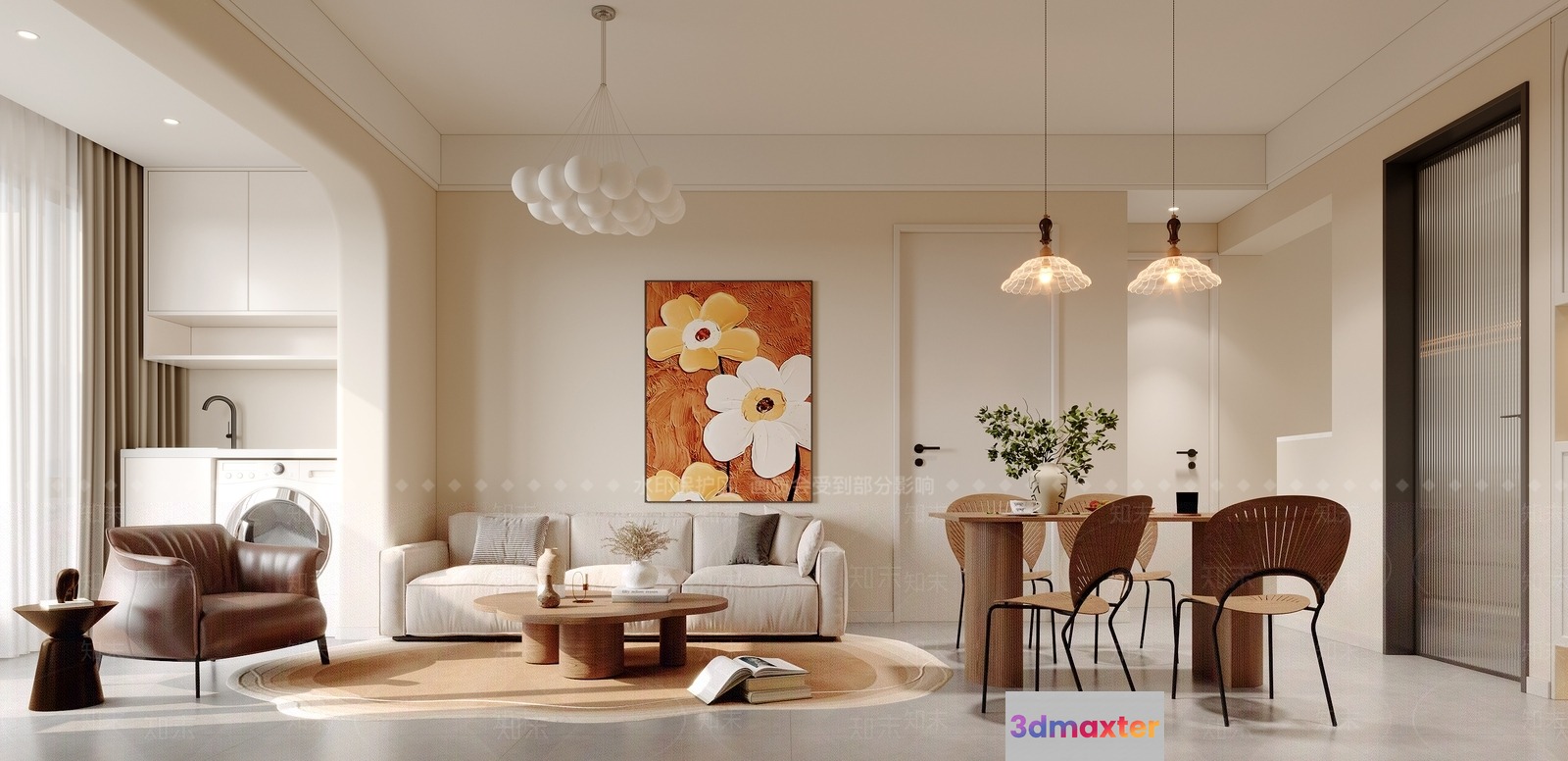 Modern Living Room 3D Model - 12277 - VRAY Render