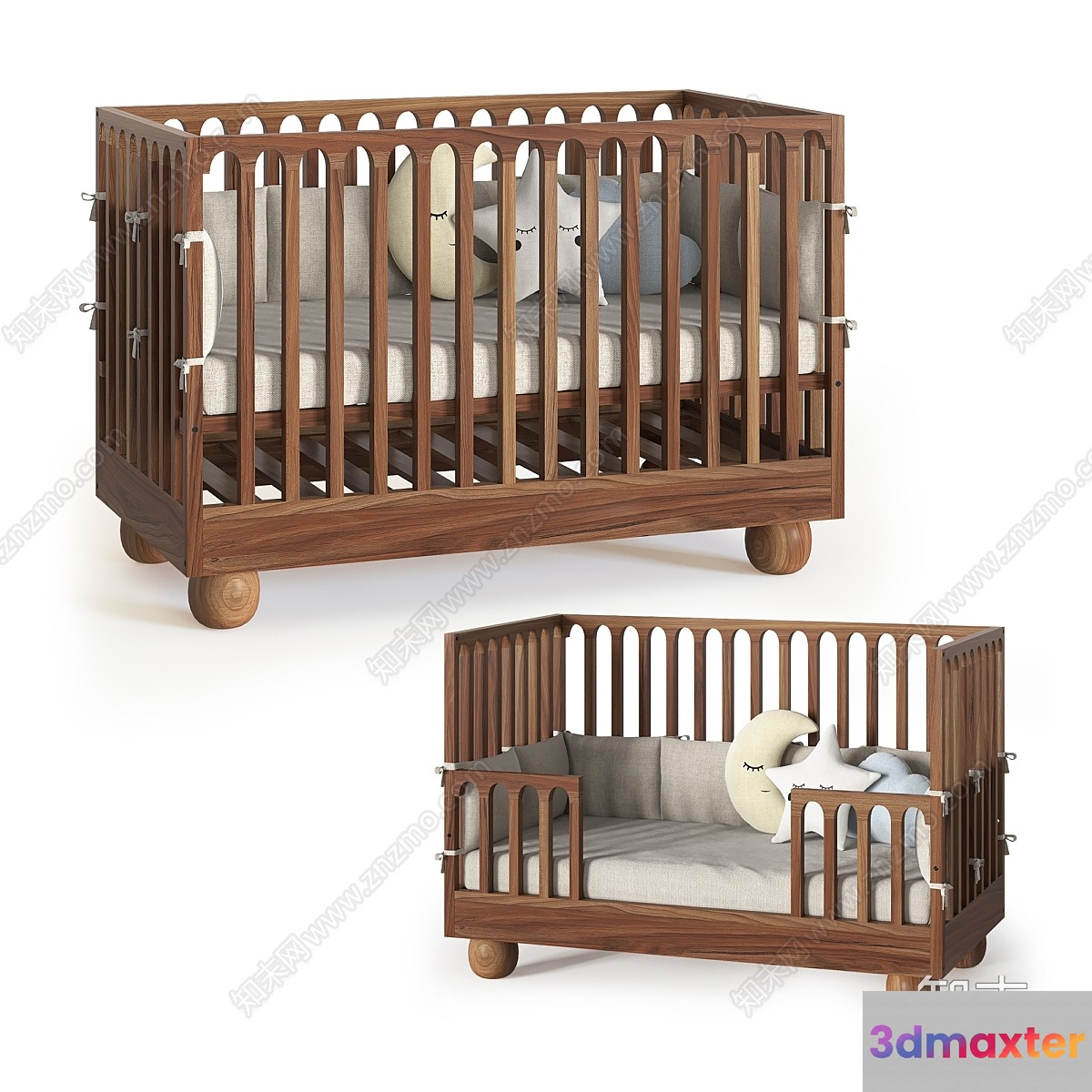 A Wooden Crib 3D Model - 17420 - VRAY Render