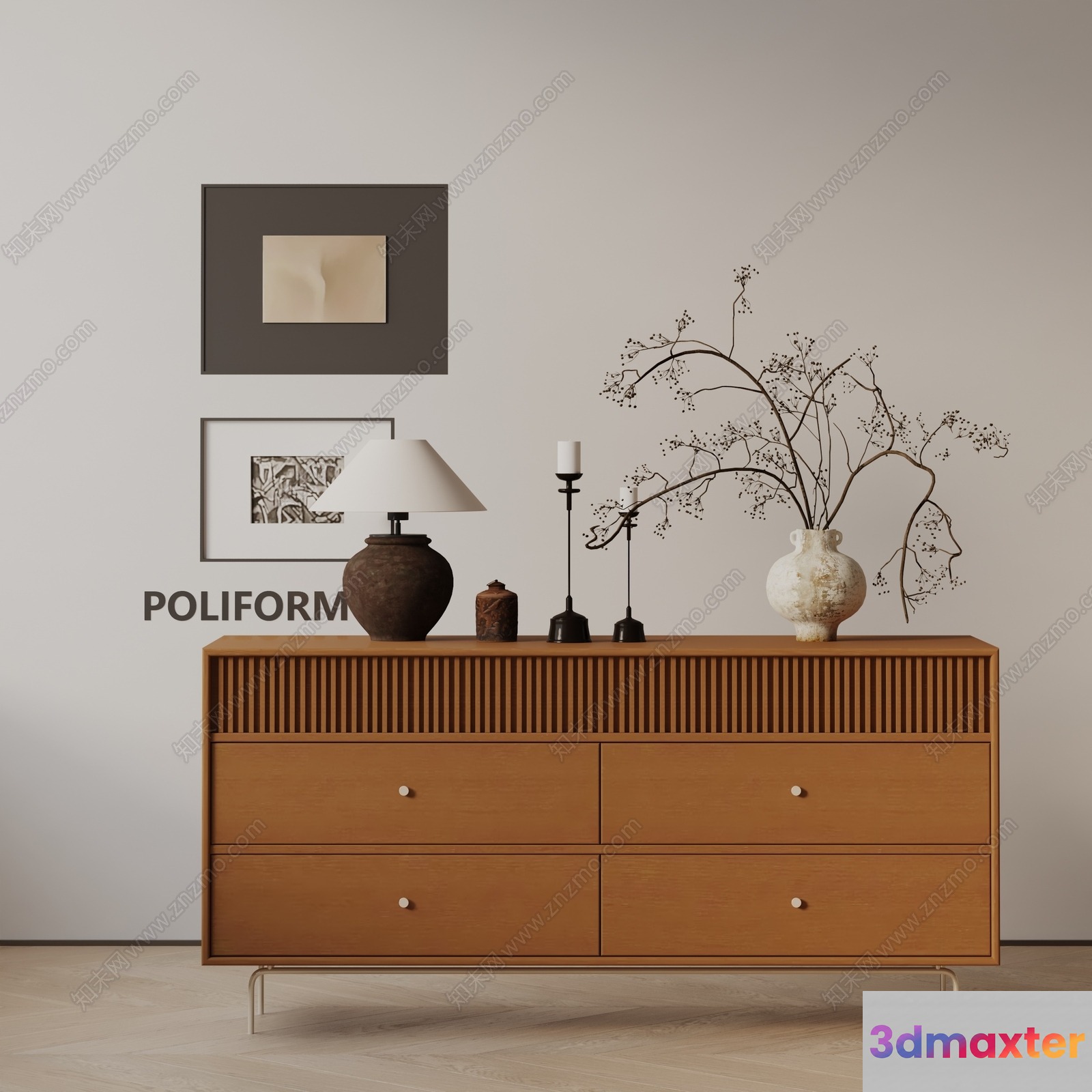Modern Dresser With Drawers 3D Model - 11228 - VRAY Render