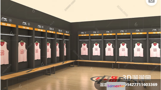 A Sports Locker Room 3D Model - 5597 - VRAY Render