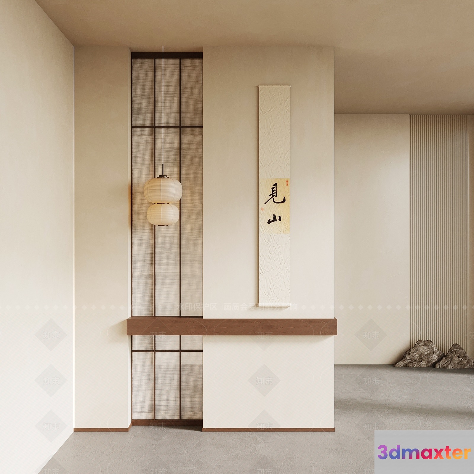 Modern Japanese-Inspired Room 3D Model - 20045 - VRAY Render