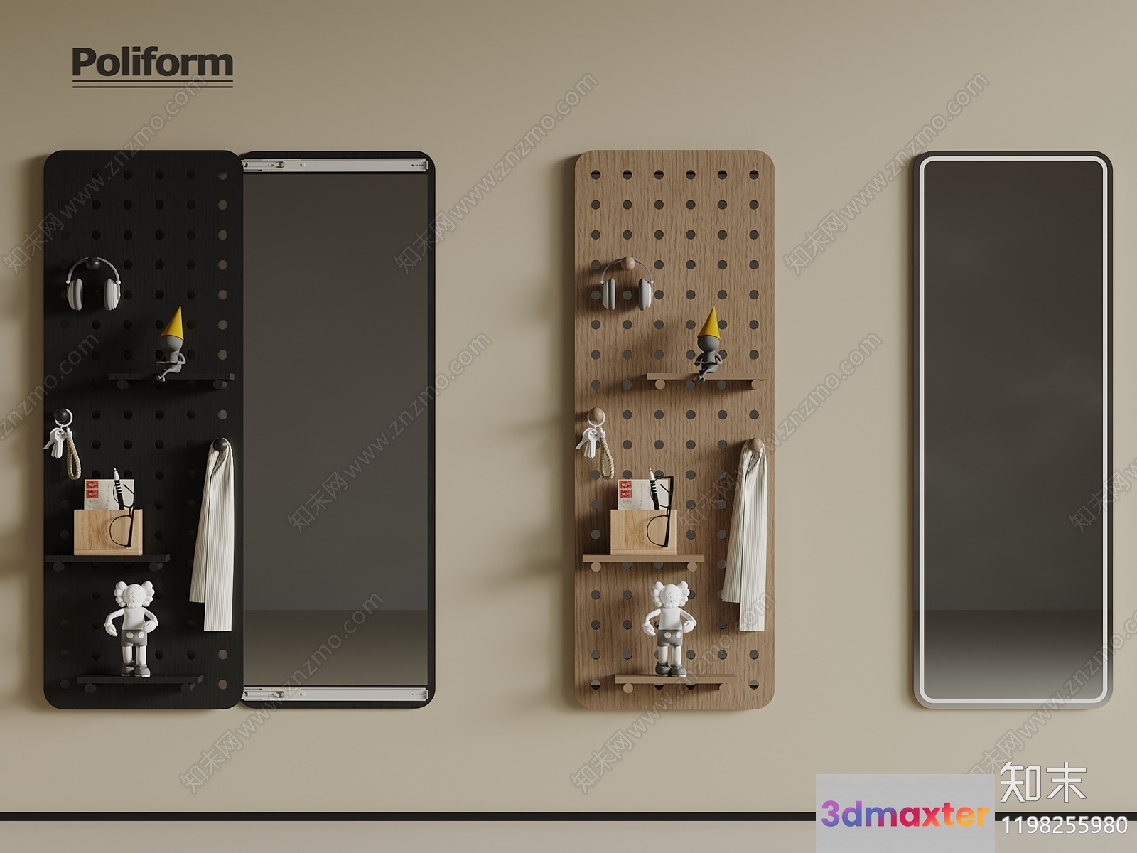 Modern Wall-Mounted Storage Units 3D Model - 506 - VRAY Render