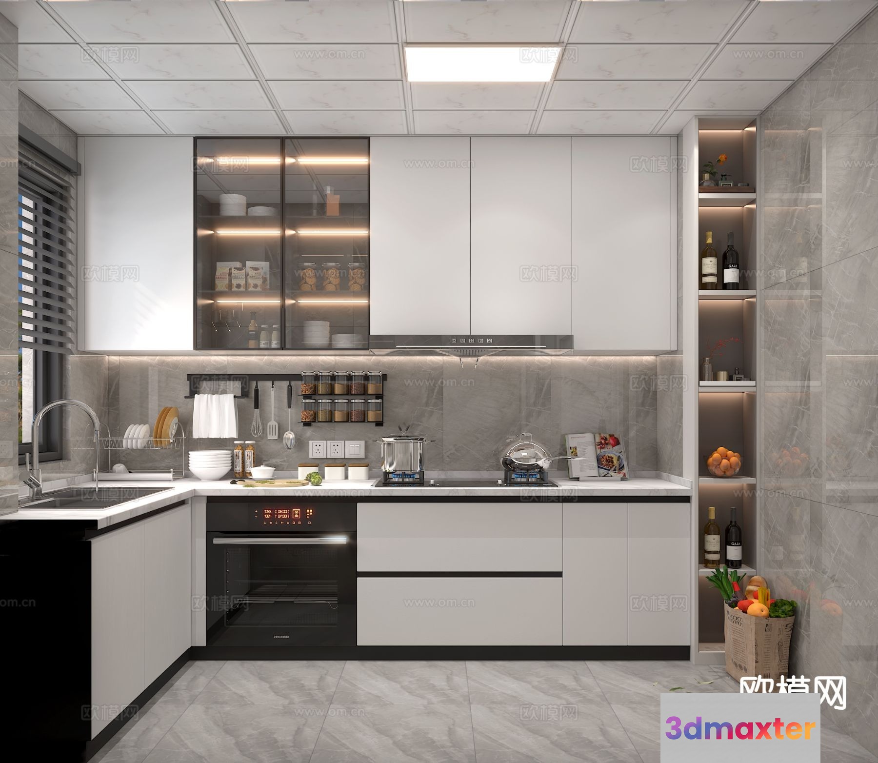 Modern Kitchen Design 3D Model - 11167 - VRAY Render