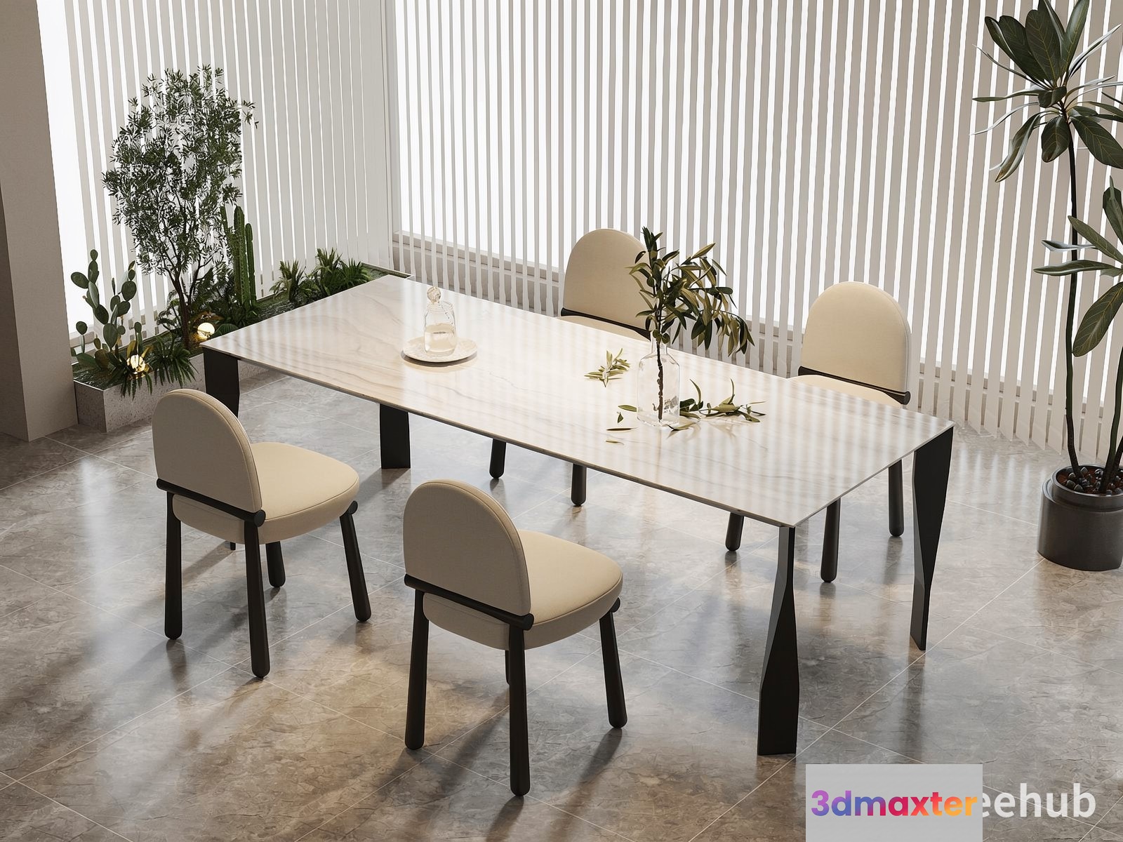 Modern Dining Room 3D Model - 23530 - VRAY Render