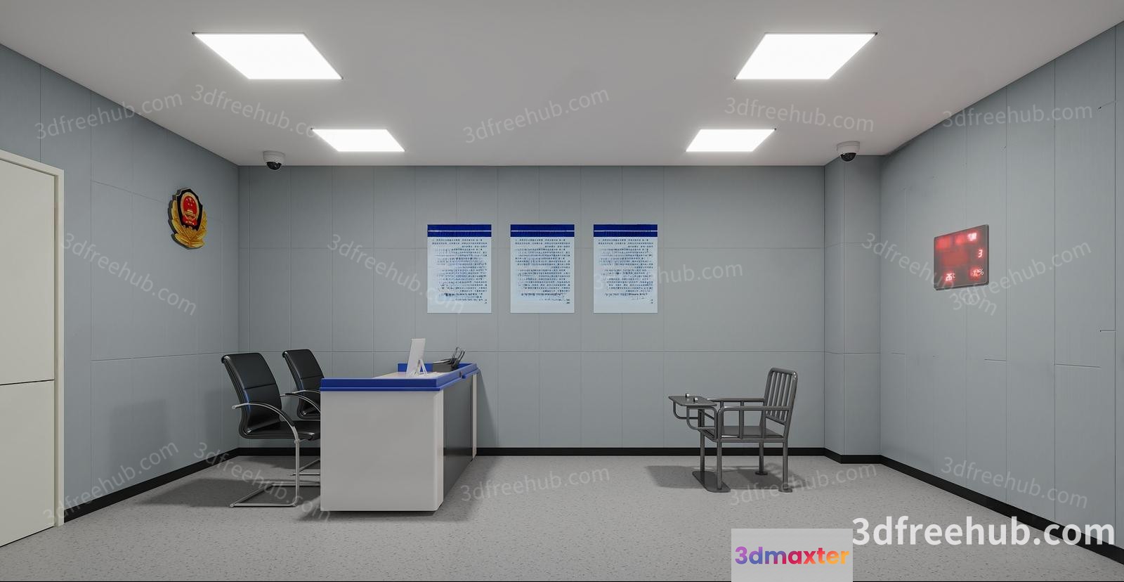 A 3D Rendering Of An Office Room 3D Model - 18928 - VRAY Render