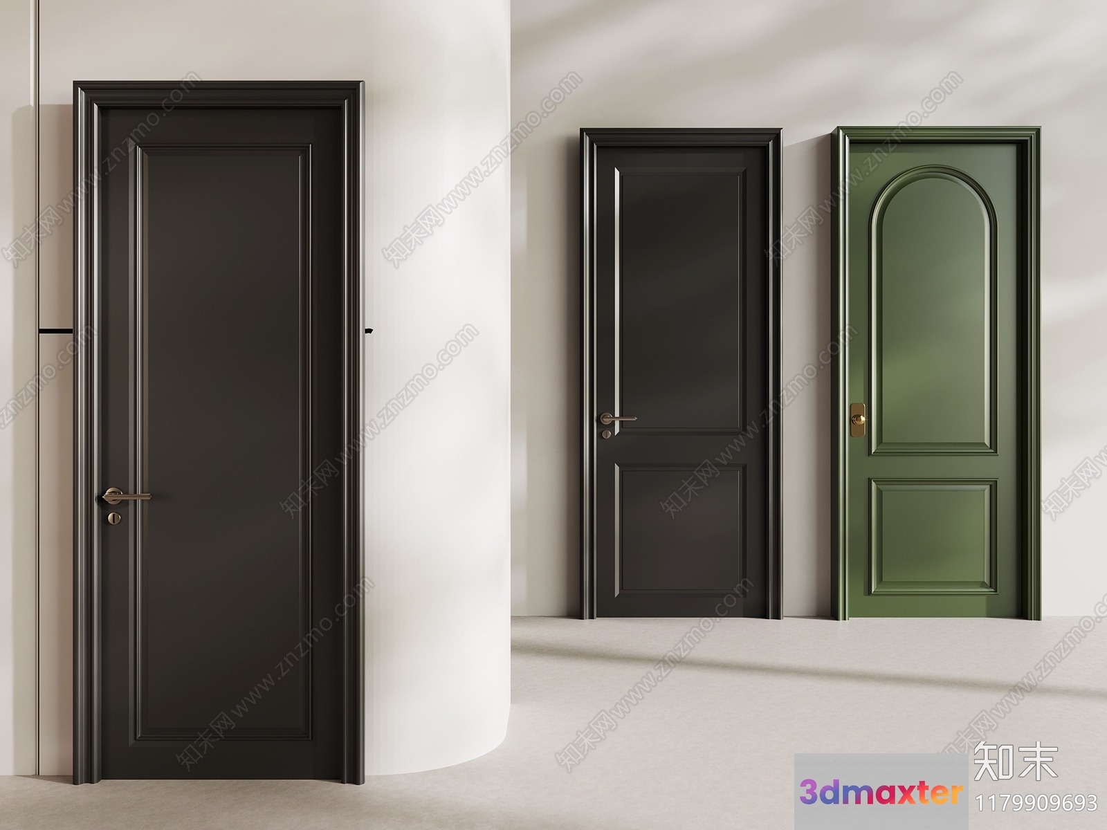 Three Doors 3D Model - 1211 - VRAY Render
