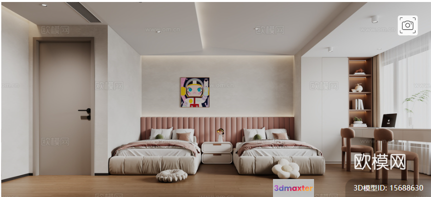 Modern 3D Bedroom 3D Model - 146 - VRAY Render