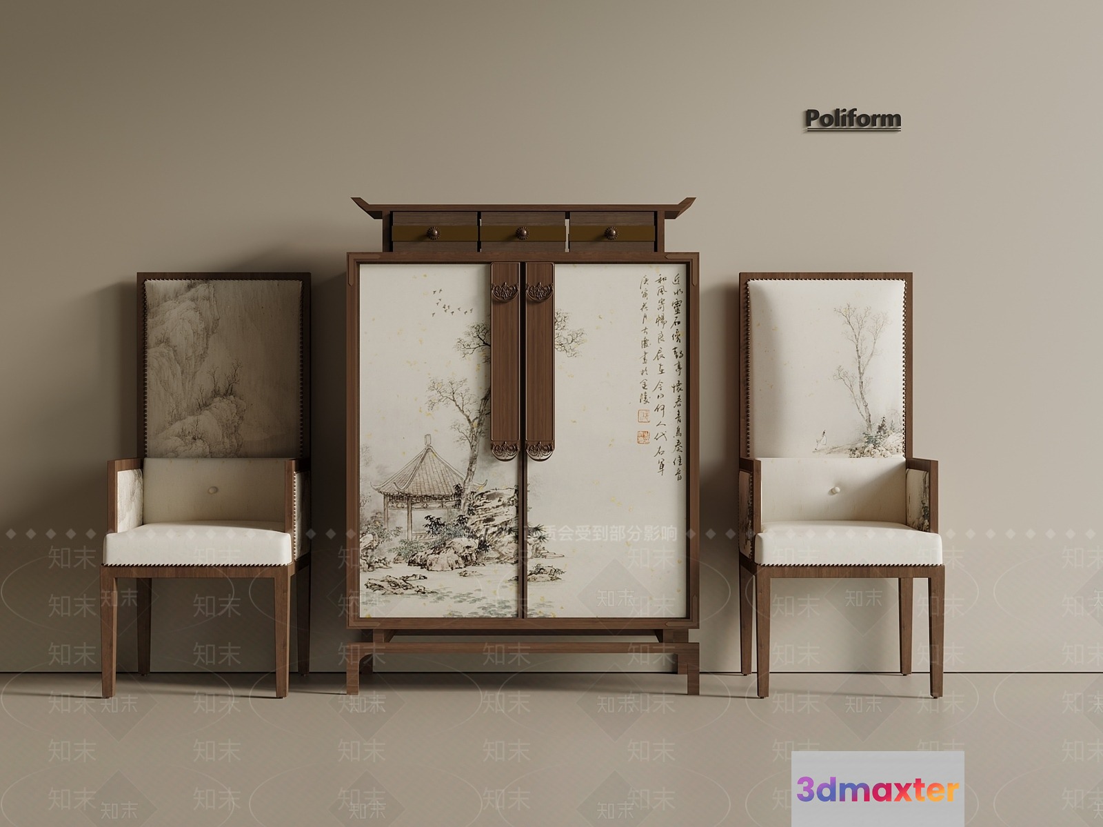 Modern Furniture With Chinese-Style Designs 3D Model - 19568 - VRAY Render