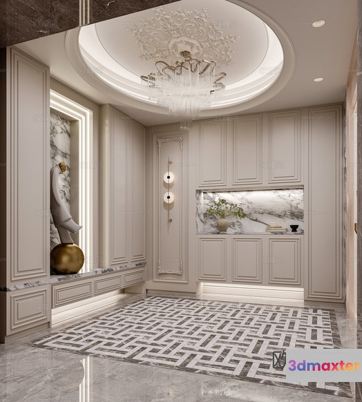 Luxurious Foyer 3D Model - 782 - CORONA Render