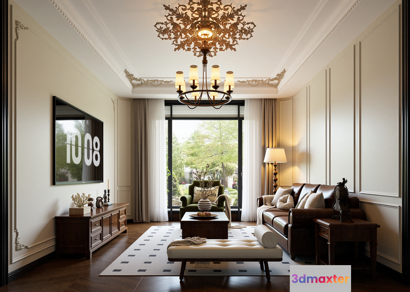 Modern Living Room 3D Model - 9553 - VRAY Render