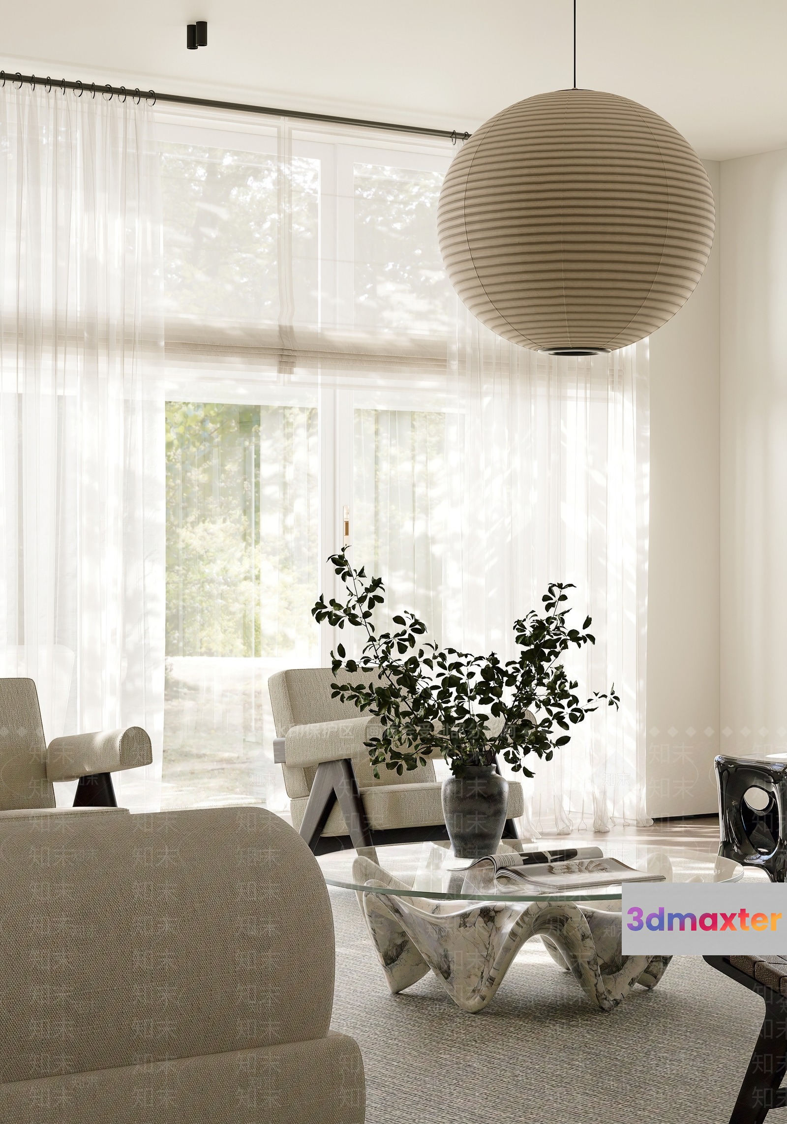 Modern Living Room 3D Model - 20658 - VRAY Render
