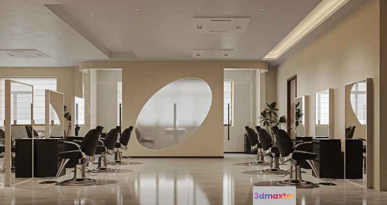 Salon Chairs 3D Model - 3339 - CORONA Render