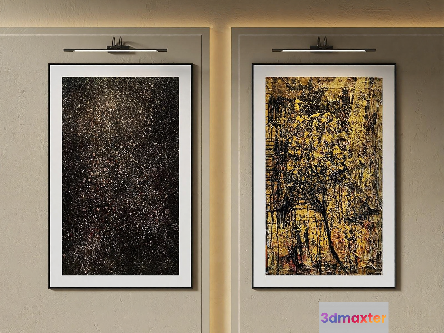 Two Abstract Art Pieces 3D Model - 2401 - VRAY Render