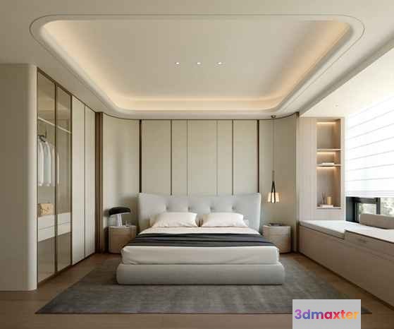 Modern Contemporary Bedroom 3D Model - 8221 - CORONA Render