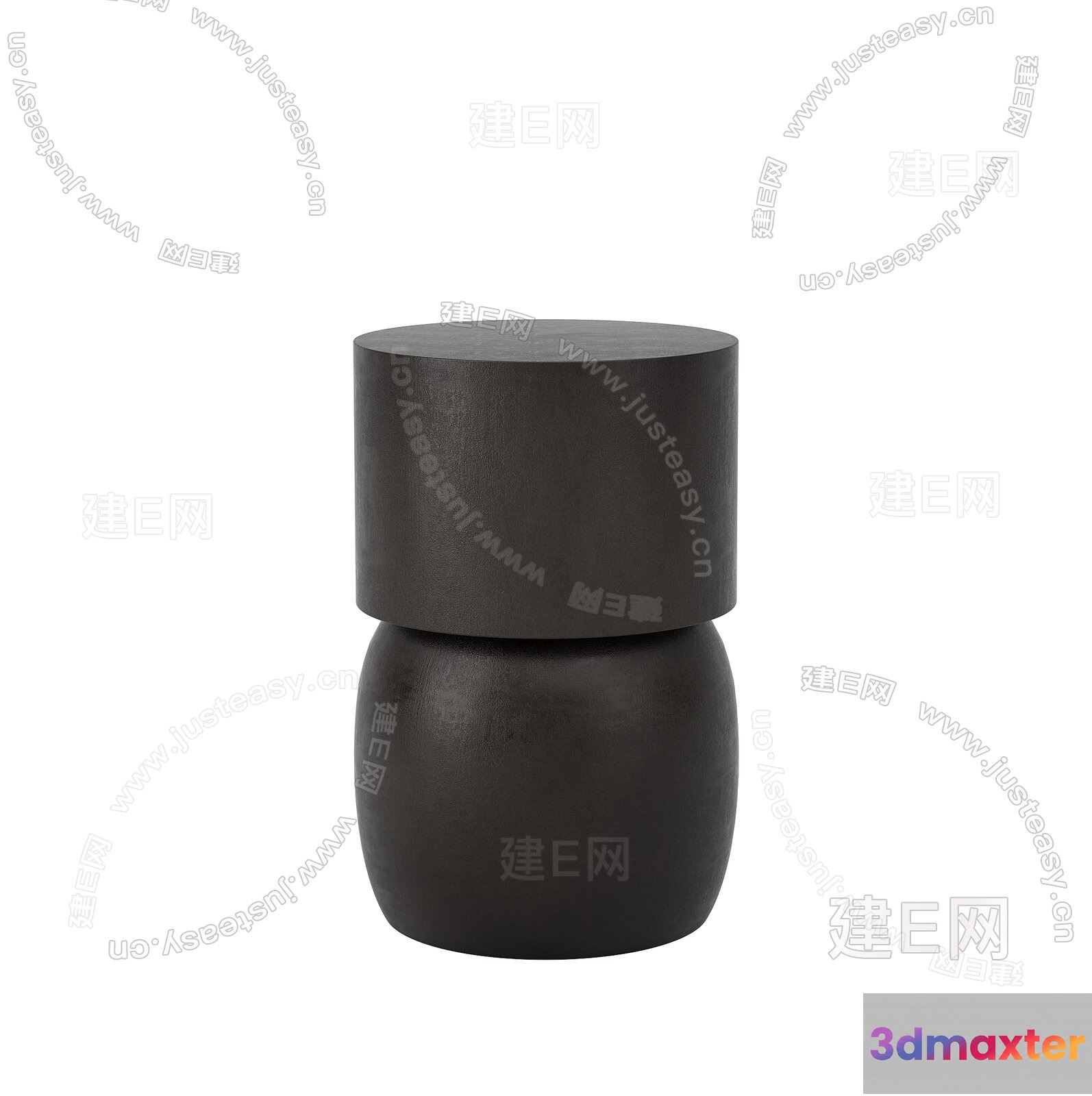 A Black Cylindrical Object With A Rounded Bottom 3D Model - 5945 - VRAY Render
