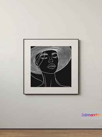 Black And White Abstract Art 3D Model - 16753 - VRAY Render