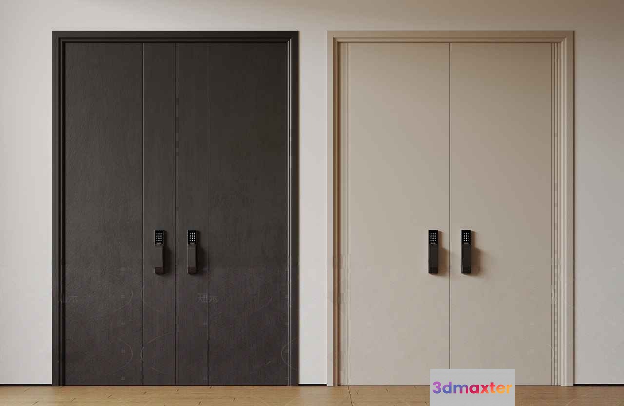Two Doors. They Are Both White 3D Model - 1741 - CORONA Render