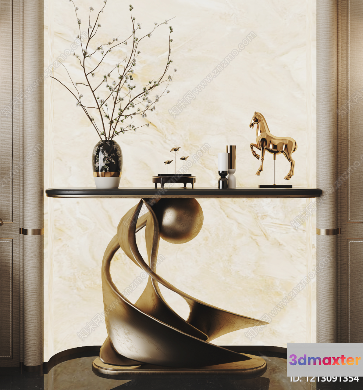 Modern Art Display 3D Model - 12899 - VRAY Render