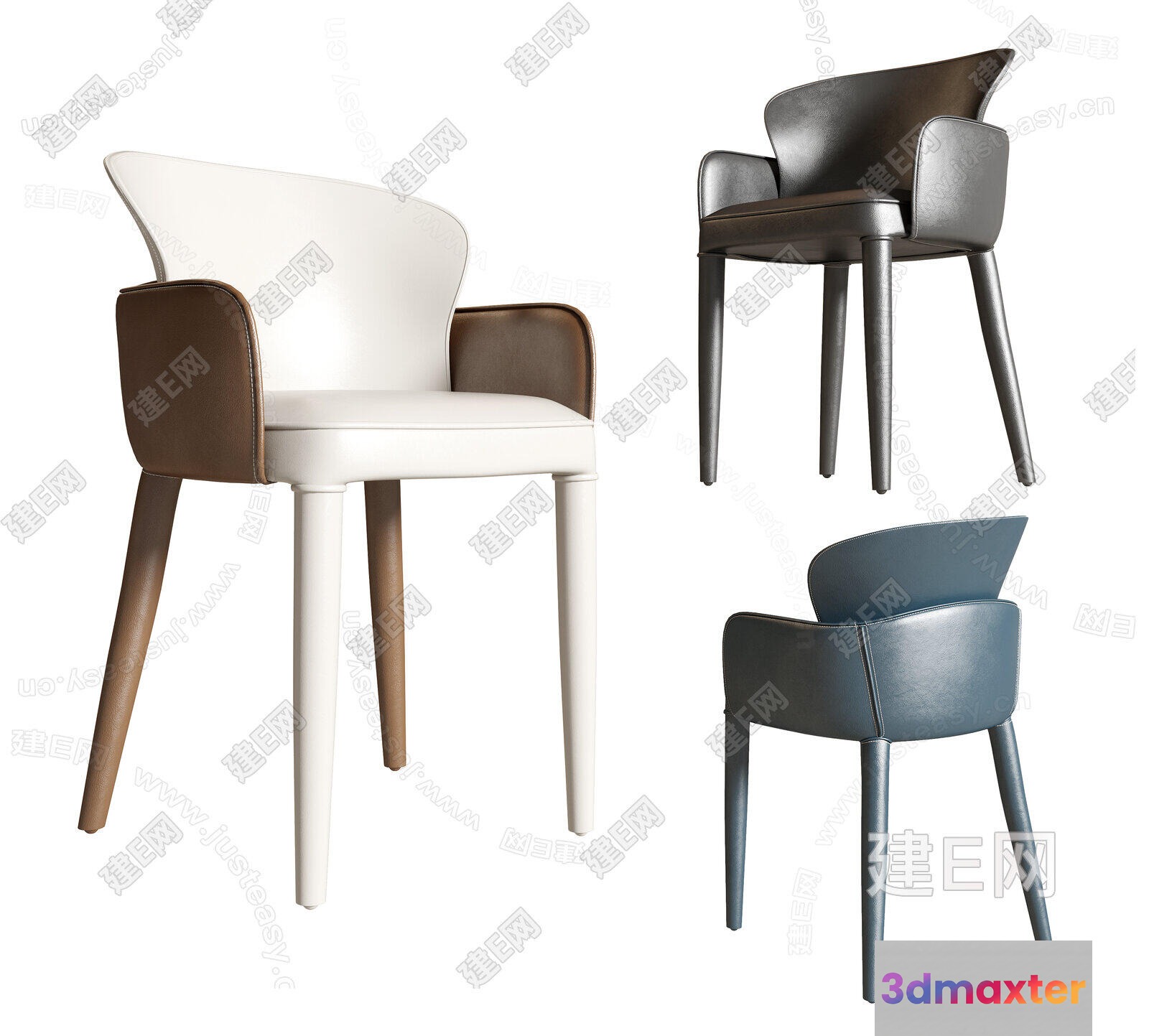 Modern Leather Chairs 3D Model - 18097 - VRAY Render