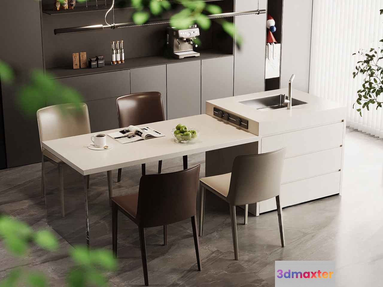 Modern Kitchen Island 3D Model - 5988 - VRAY Render