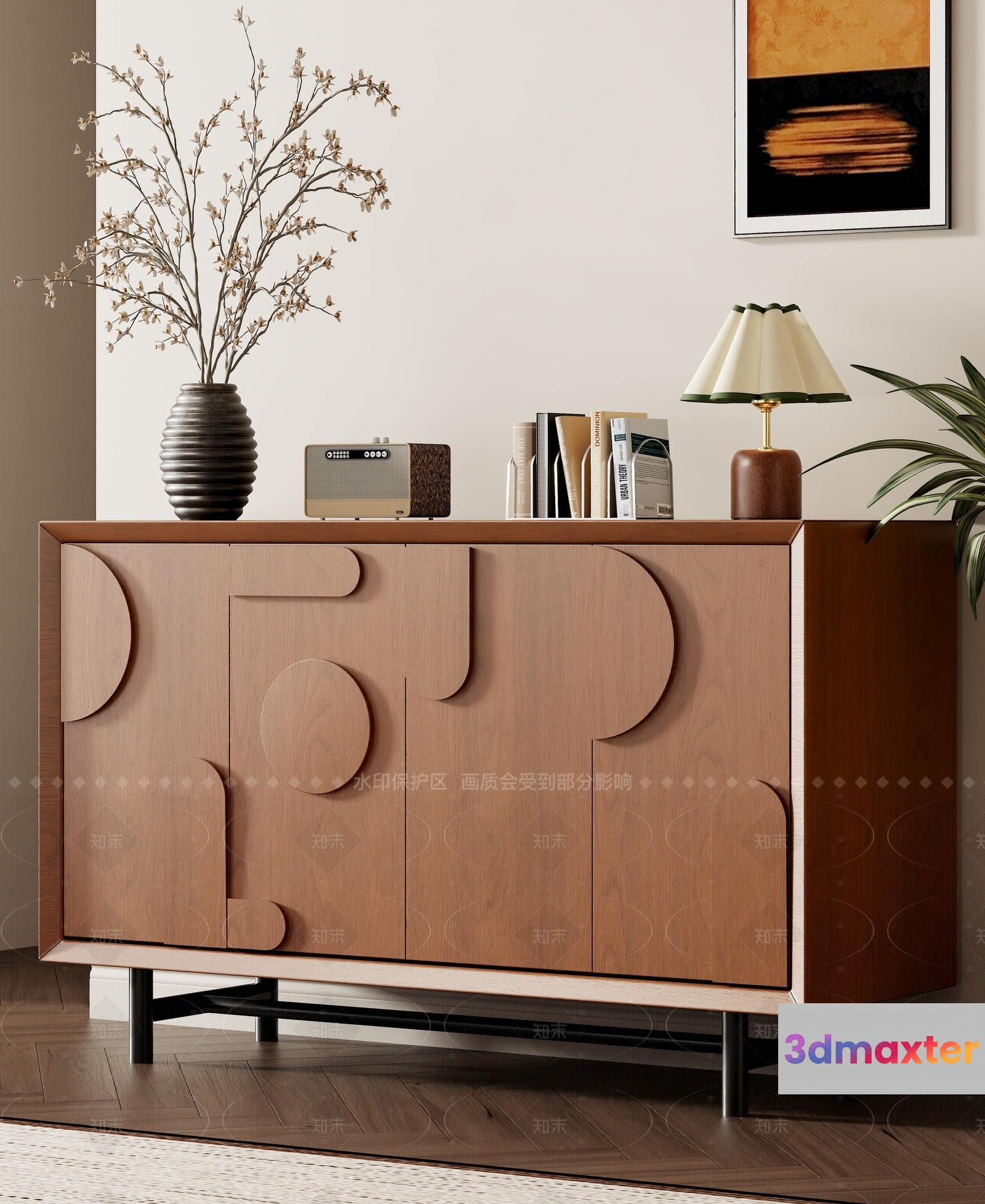 Mid-Century Modern Sideboard 3D Model - 811 - VRAY Render