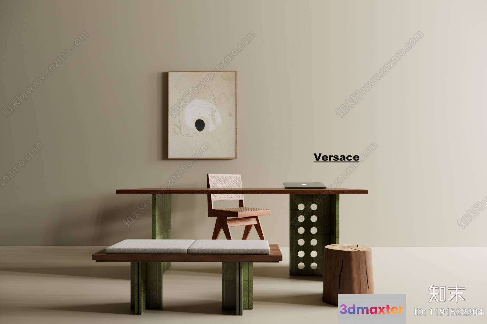 Modern Versace Desk 3D Model - 6531 - VRAY Render