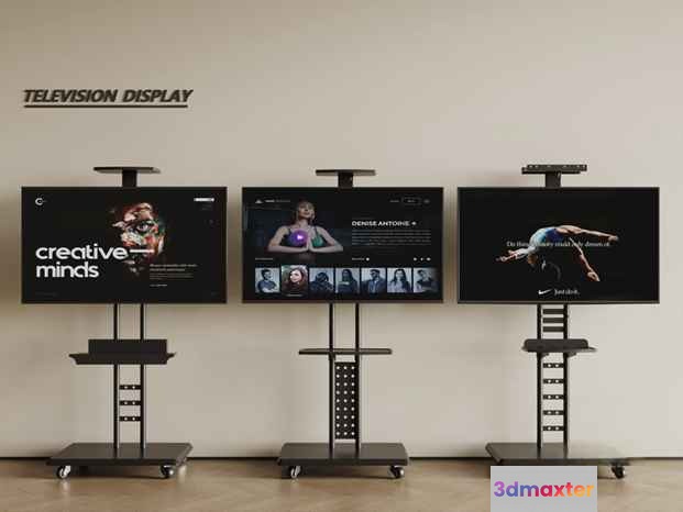 Three Tv Display Stands 3D Model - 19441 - CORONA Render