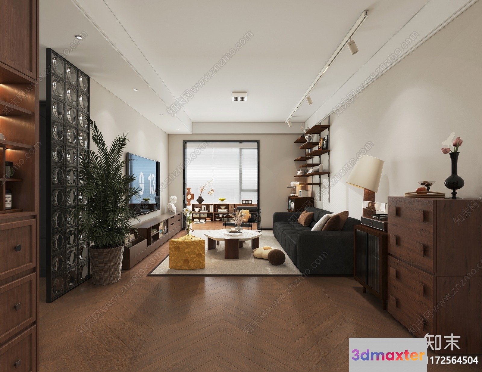 Modern Living Room 3D Model - 23401 - VRAY Render