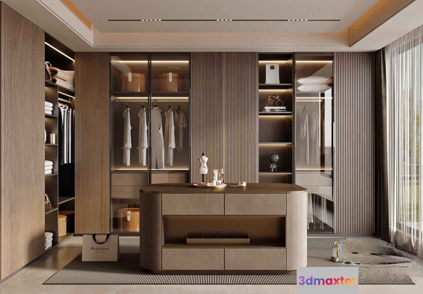 Modern Walk-In Closet 3D Model - 10467 - CORONA Render
