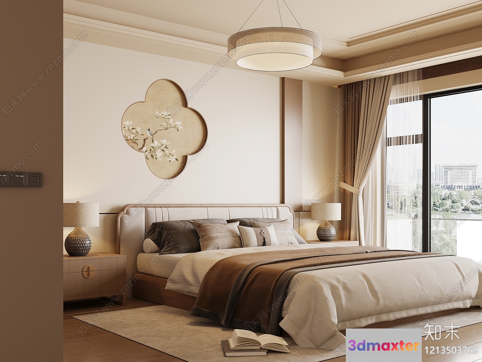 Cozy Modern Bedroom 3D Model - 21145 - VRAY Render