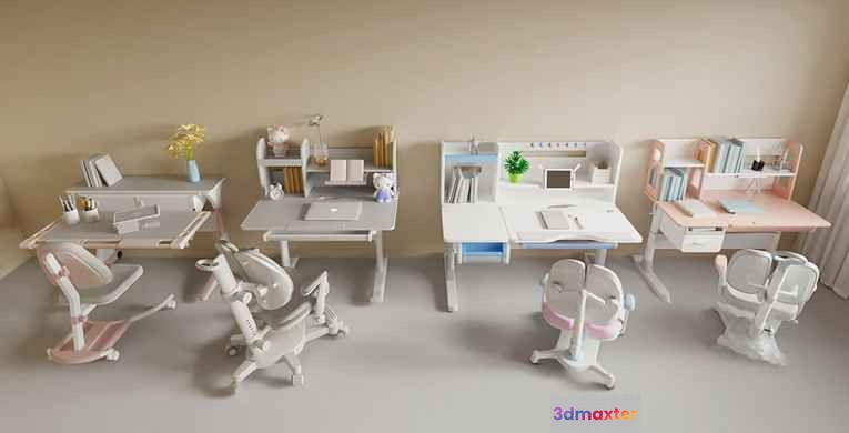 Minimalist Office Space 3D Model - 13586 - VRAY Render