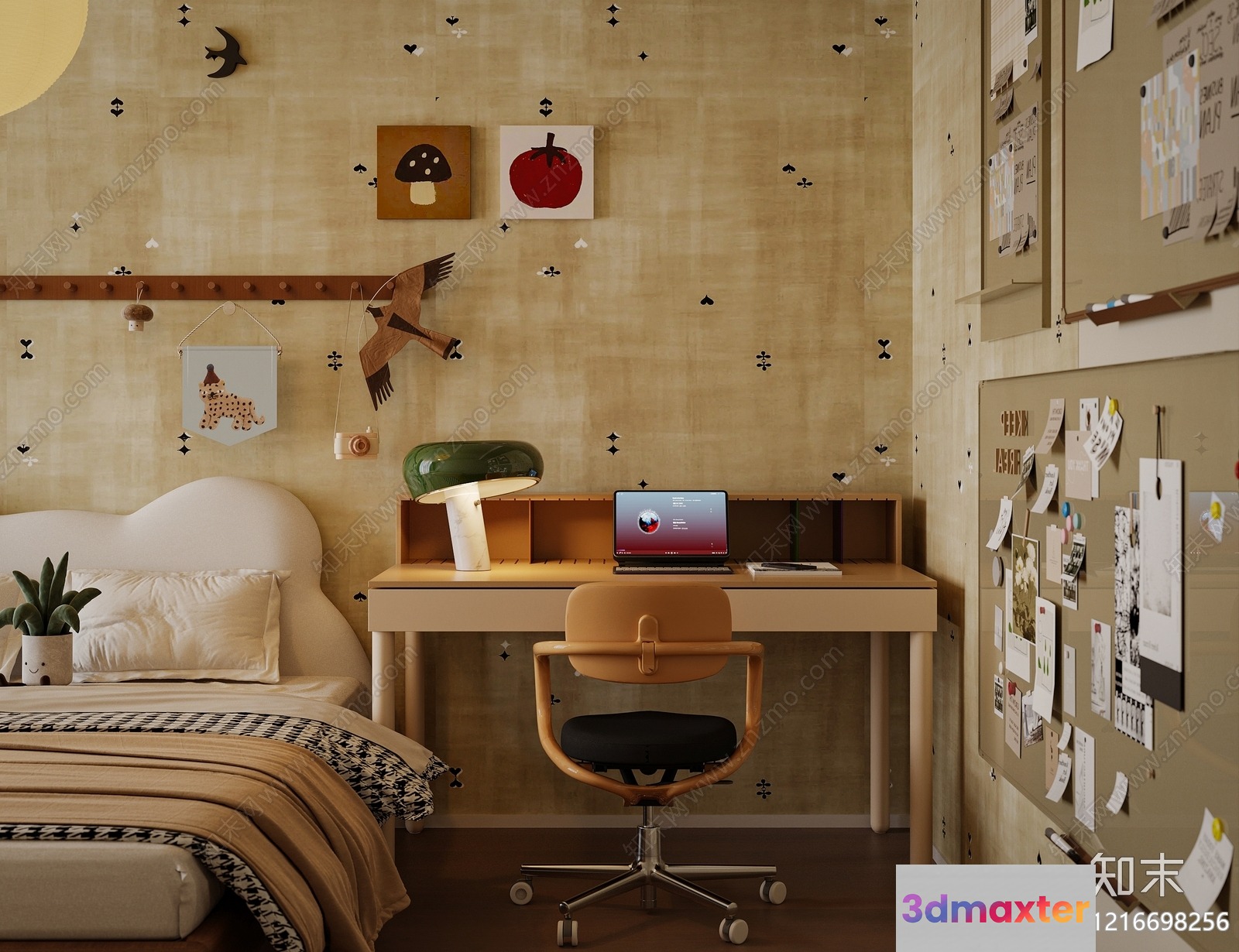 Cozy Bedroom 3D Model - 16444 - VRAY Render