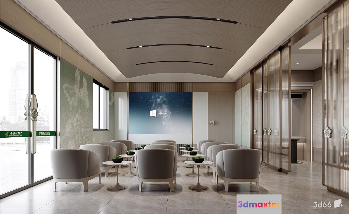 Modern Office Space 3D Model - 22741 - VRAY Render