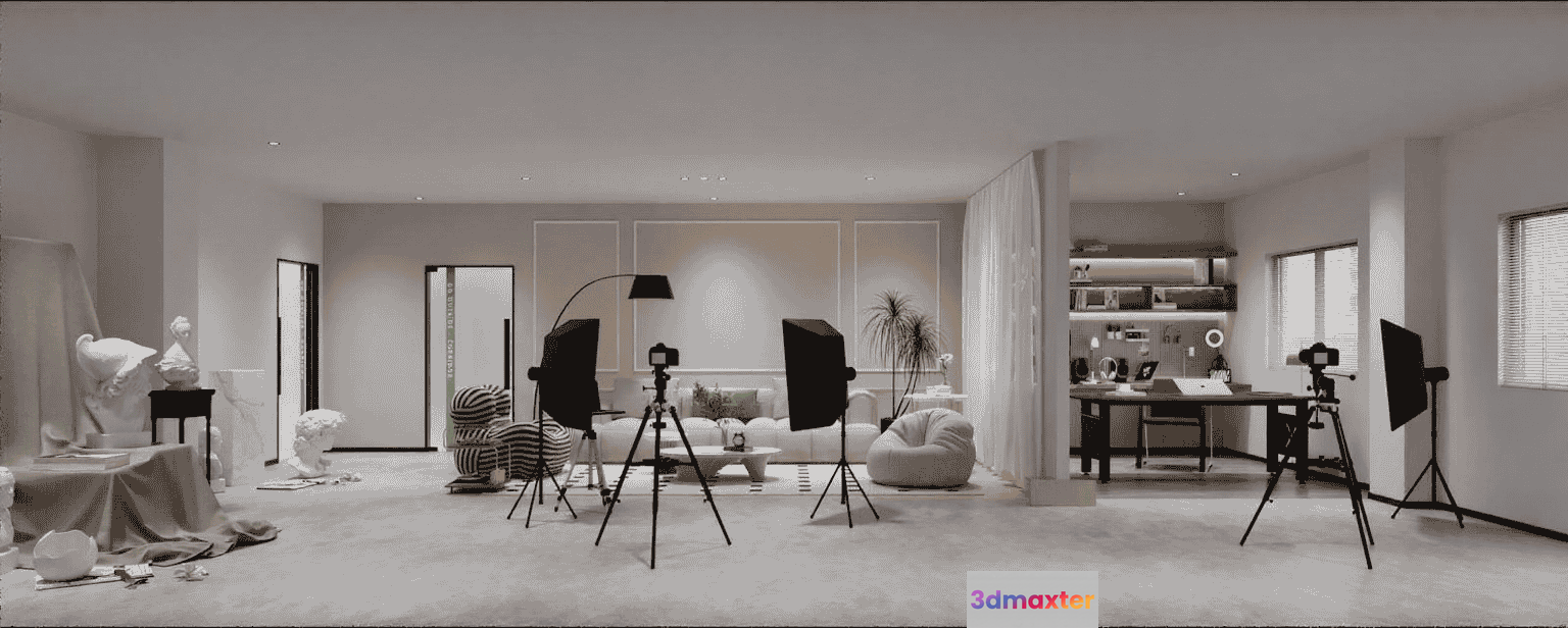 Modern Living Room 3D Model - 15829 - CORONA Render