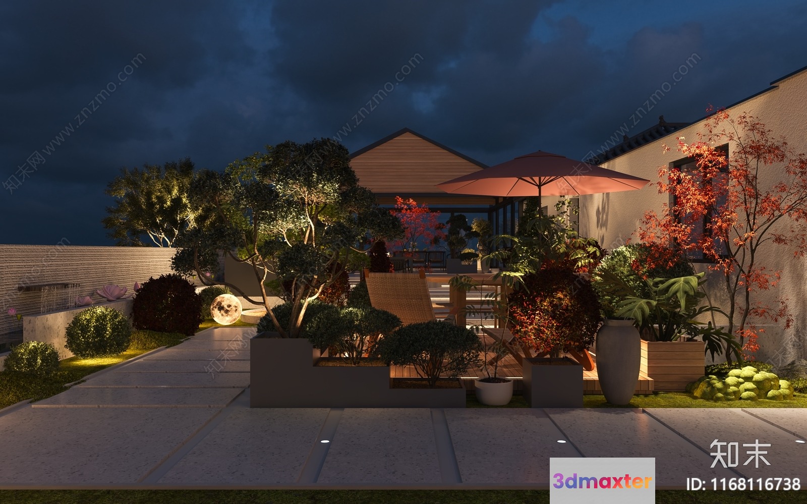 A Modern Patio 3D Model - 2295 - VRAY Render