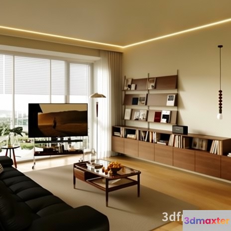 Modern Living Room 3D Model - 22265 - VRAY Render