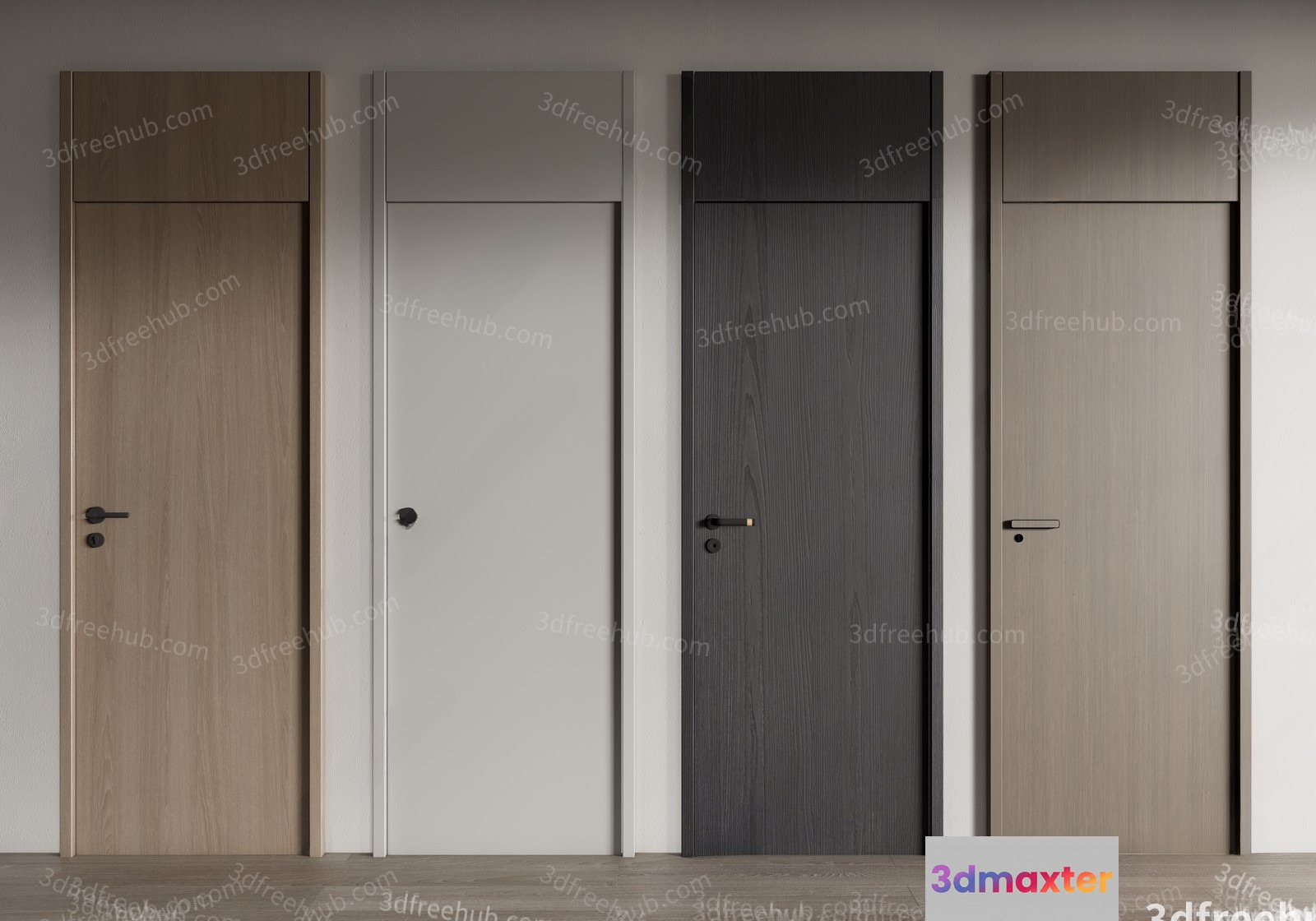 Minimalist Interior Doors 3D Model - 6470 - VRAY Render